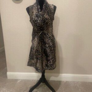 American Rag Cie Sheath Dress /Small/ Brown Black Leopard Print/Sleeveless